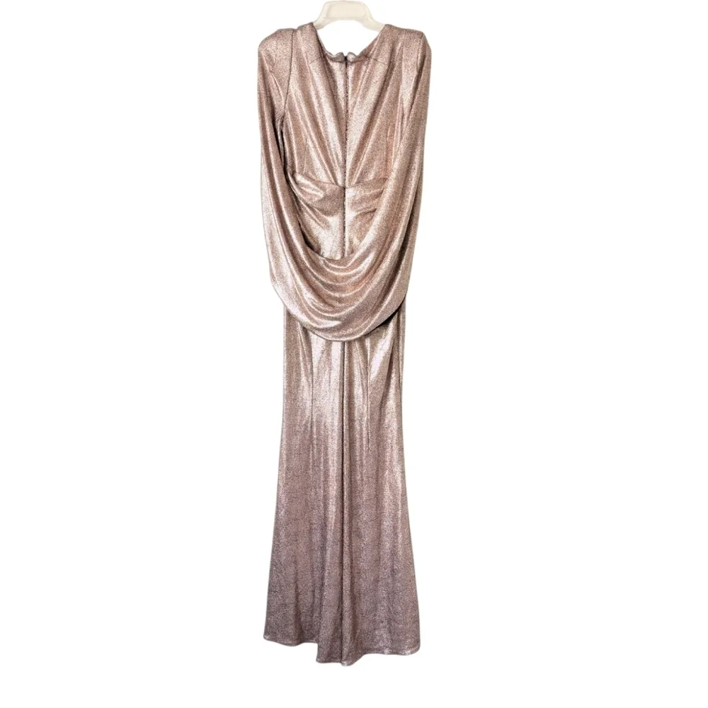 NWT NEW Talbot Runhof 12 Rosin Cape Gown Dress Pink Evening - Picture 7 of 15